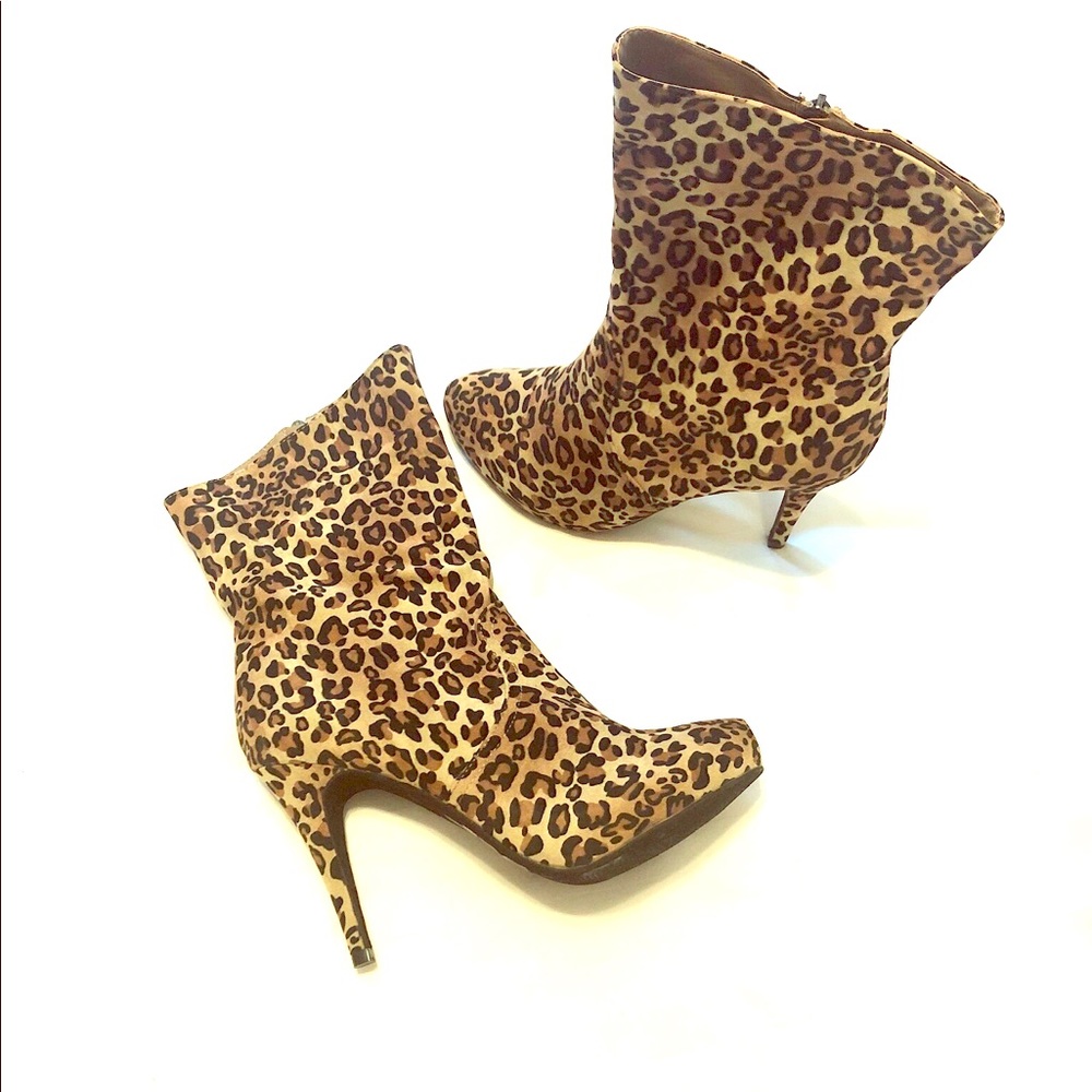 Leopard Print Booties (size 10)